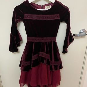 Burgundy girls dress